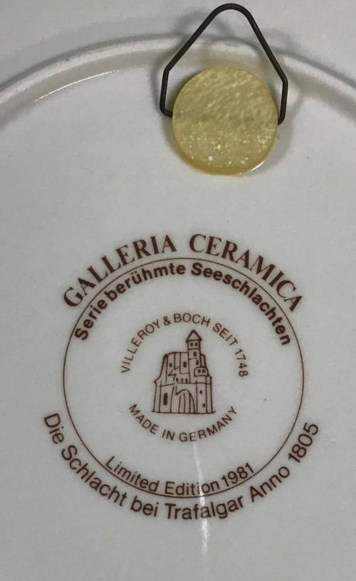 VILLEROY and BOCH GERMANY THE BATTLE OF TRAFALGAR 1805 COMMEMORATIVE PLATE 1981 FAMOUS SEA BATTLES.