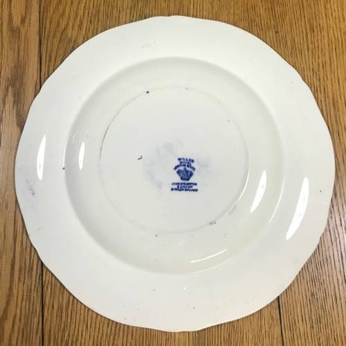 ROYAL VENTON WARE PLATE BURSLEM ENGLAND WILLOW PATTERN BLUE and WHITE STEVENTON + SONS ORIENTAL BIRD