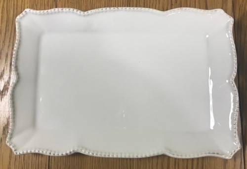 BIGGIE BEST PORCELAIN RECTANGULAR SNACK PLATES x 2=IDENTICAL=WHITE.