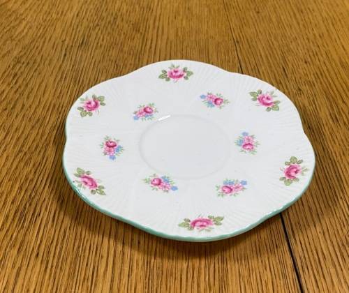 COFFEE=DEMITASSE=Saucer=SHELLEY=ROSEBUD PATTERN=FINE BONE CHINA=ROSES=Spare=EXPRESSO=Cappuccino=s
