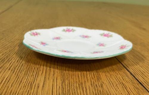 COFFEE=DEMITASSE=Saucer=SHELLEY=ROSEBUD PATTERN=FINE BONE CHINA=ROSES=Spare=EXPRESSO=Cappuccino=s