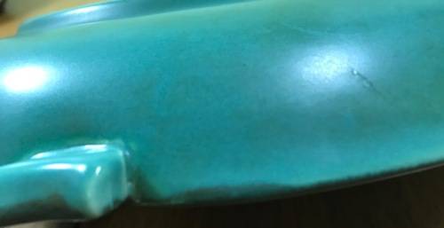 GOUDA ROYAL Zuid Holland BOWL PLATE CHARGER 1948 3236 544? DAHLIA PATTERN FLOWERS FLORAL 3 HANDLES.