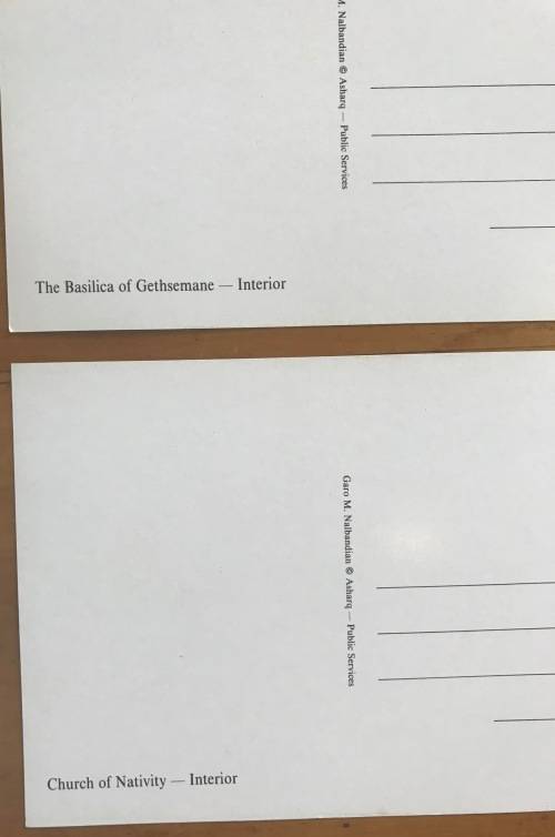 POSTCARDS x 4 POST CARDS ISRAEL CHURCHES DOME of the ROCK GETHSEMANE ANNUNCIATION NATIVITY.