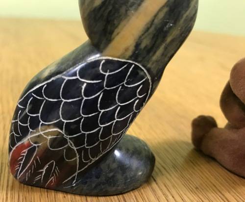 THE OWL and THE BEAR!!! OWL made with STONE AGATE? FOSSILS in the AGATE? STUNNING ITEM!!!