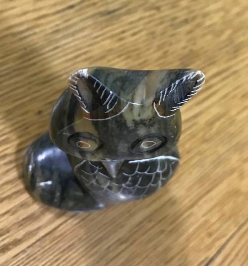 THE OWL and THE BEAR!!! OWL made with STONE AGATE? FOSSILS in the AGATE? STUNNING ITEM!!!