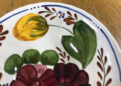 BELLE FIORI CEREAL BOWL PORRIDGE WOOD and SONS HAND PAINTED ENGLAND FLOWERS BELLE FIORE FLOWERS.