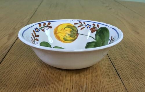 BELLE FIORI CEREAL BOWL PORRIDGE WOOD and SONS HAND PAINTED ENGLAND FLOWERS BELLE FIORE FLOWERS.