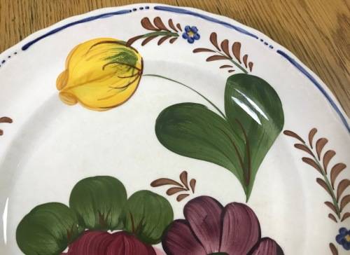 BELLE FIORI FISH ENTREE PLATE WOOD and SONS HAND PAINTED ENGLAND FLOWERS BELLE FIORE FLOWERS FLORAL.