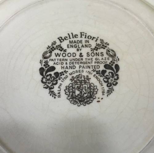 BELLE FIORI FISH ENTREE PLATE WOOD and SONS HAND PAINTED ENGLAND FLOWERS BELLE FIORE FLOWERS FLORAL.