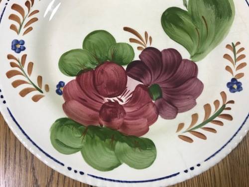 BELLE FIORI=FISH=ENTREE PLATE=WOOD and SONS=HAND PAINTED=ENGLAND=FLOWERS=BELLE FIORE=FLOWERS=FLORAL.