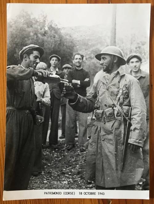 ITALY WORLD WAR TWO BLACK AND WHITE PHOTOGRAPH 18 OCTOBER 1943 `PATRIMONIO (CORSE)` HERITAGE (RACES)