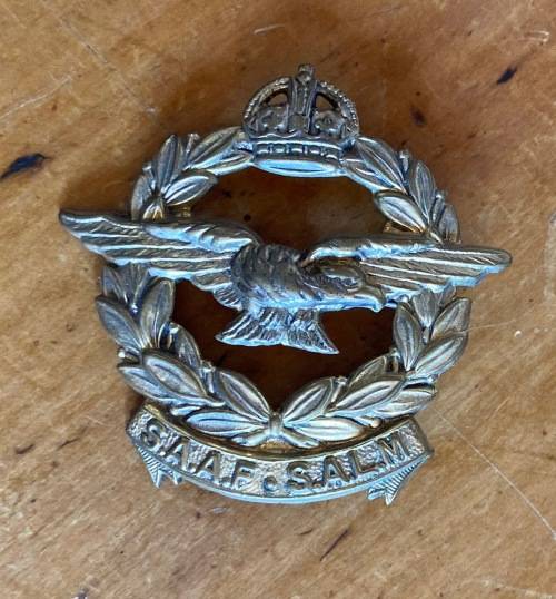 SOUTH AFRICAN AIR FORCE BADGE SUID AFRIKAANSE LUGMAG SAAF SALM BRASS 45mm x 45mm PIN INTACT.