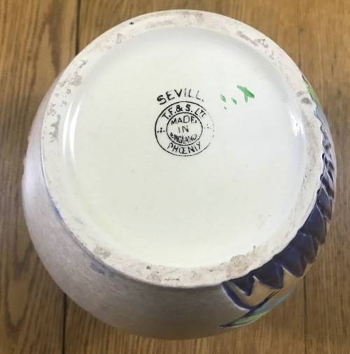 THOMAS FORESTER & SONS LIMITED SCARCE ART DECO SEVILLE VASE 1925+ PHOENIX ENGLAND EARTHENWARE LARGE!