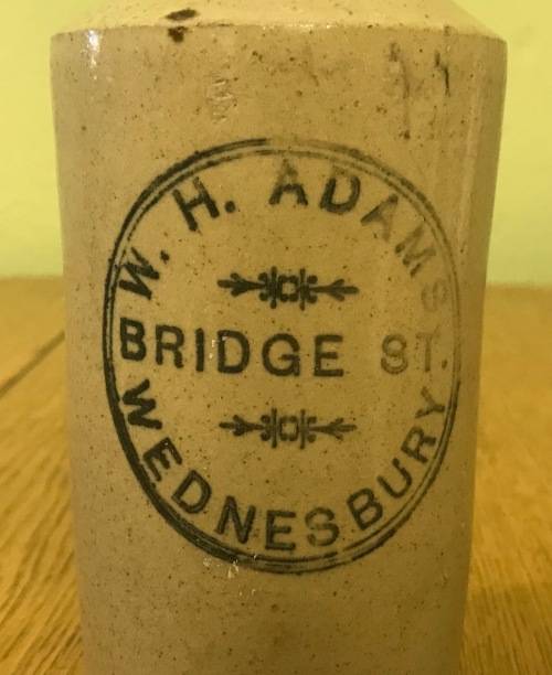 GINGER BEER STONEWARE BOTTLE W.H. ADAMS BRIDGE STREET WEDNESBURY ENGLAND SCARCE!!!!