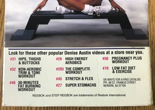 DENISE AUSTIN`S STEP WORKOUT Featuring the REEBOK STEP 81 PARADE VIDEO VHS 40 MINUTES 1991.