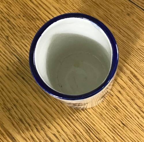 VASE SMALL SPOON HOLDER PORCELAIN BLUE AND WHITE NO NAME BRAND WINDMILLFLOWERS DUTCH!!! Read notes..