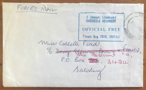 5th (INDEP) COMPhttps://wwwANY RHODESIA REGIMENT ARMY MILITARY FORCES MAIL OFFICIAL FREE UMTALI 1975