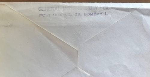 INDIA GENERAL MOTORS BOMBAY 1954 to JOHANNESBURG, SOUTH AFRICA. UNUSUAL!!! MOTOR VEHICLE CARS