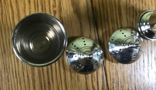 PEPPER SHAKERS x pair (2) STERLING SILVER BIRMINGHAM 1941 ERNEST W. HAYWOOD ENGLAND GREAT BRITAIN