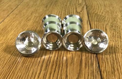 PEPPER SHAKERS x pair (2) STERLING SILVER BIRMINGHAM 1941 ERNEST W. HAYWOOD ENGLAND GREAT BRITAIN