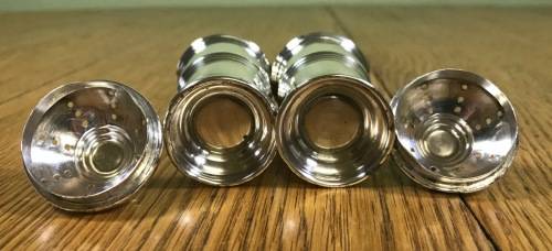PEPPER SHAKERS x pair (2) STERLING SILVER BIRMINGHAM 1941 ERNEST W. HAYWOOD ENGLAND GREAT BRITAIN
