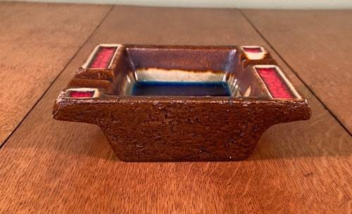 ASHTRAY RUSTIC & COLOURFUL made in WEST GERMANY `Handarbeit` 776 HANDMADE - SMOKERS CIGARETTES