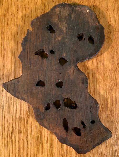 AFRICA MAP on WOOD with BIG FIVE - ELEPHANT, LION, RHINO, LEOPARD, BUFFALO - WALL HANGING.
