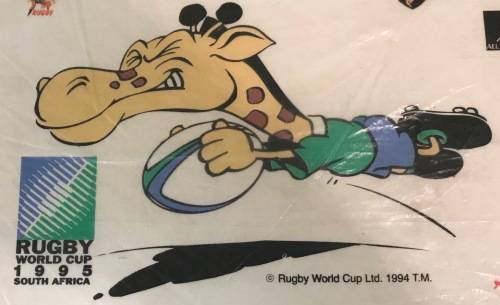 1995 WORLD CUP RUGBY SPECTATORS CUSHION NEW STILL IN WRAPPING!