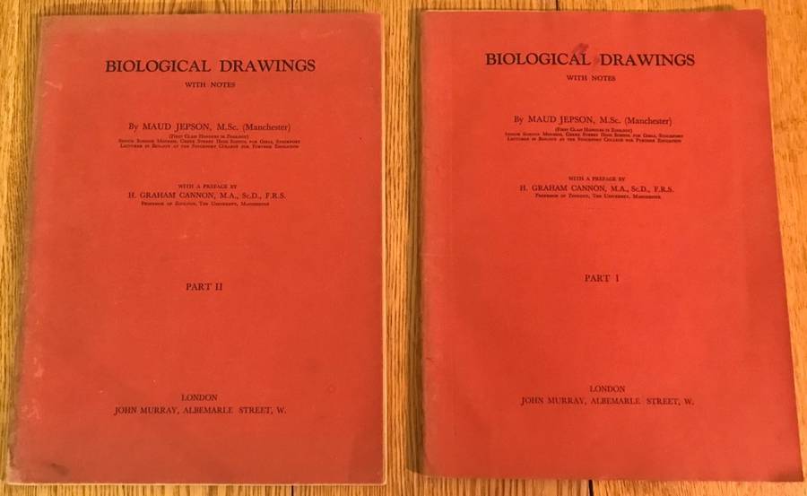 BIOLOGICAL DRAWINGS, WITH NOTES PARTS I & II - Maud Jepson, M.Sc. BOTANY & ZOOLOGY 1956/7 5TH ed.
