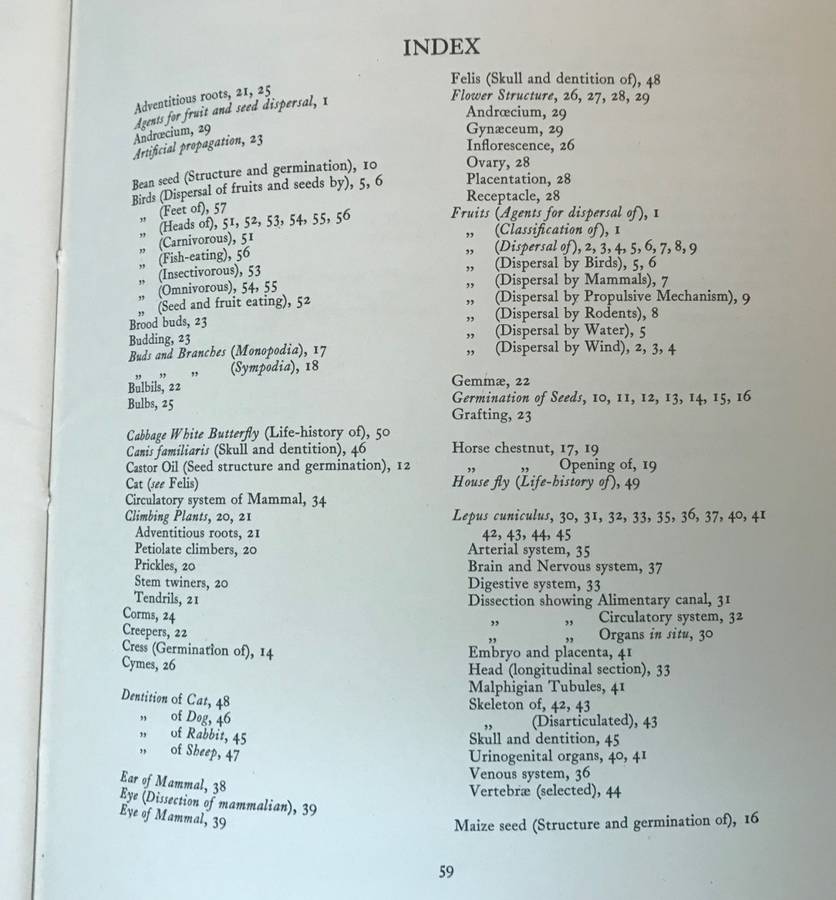 BIOLOGICAL DRAWINGS, WITH NOTES PARTS I & II - Maud Jepson, M.Sc. BOTANY & ZOOLOGY 1956/7 5TH ed.