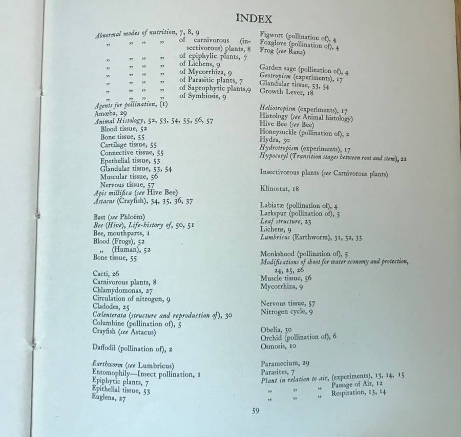 BIOLOGICAL DRAWINGS, WITH NOTES PARTS I & II - Maud Jepson, M.Sc. BOTANY & ZOOLOGY 1956/7 5TH ed.