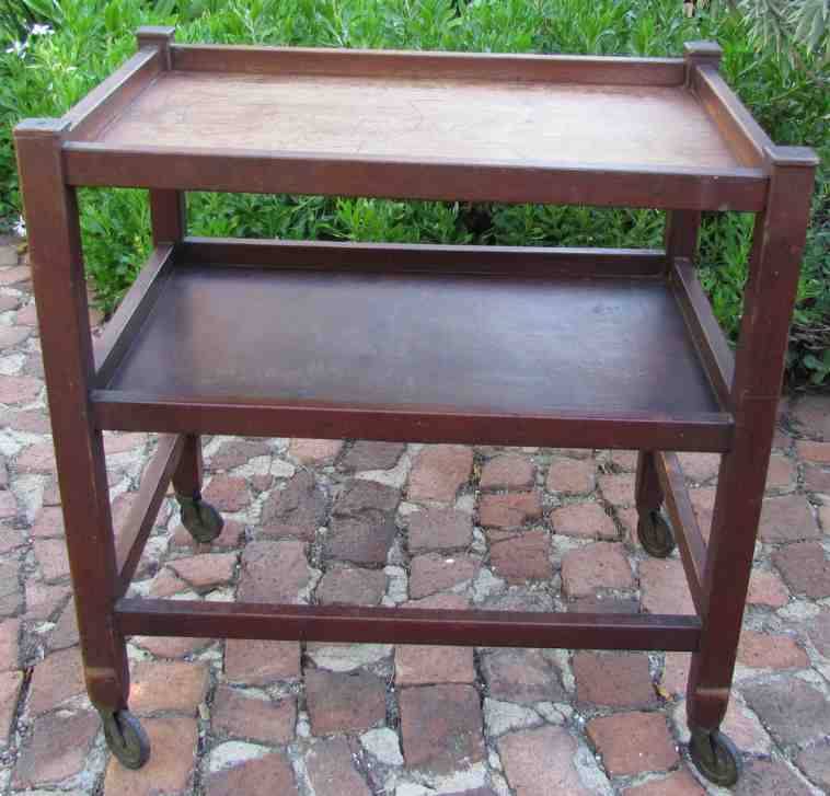 Tea / Drinks TROLLEY = MAHOGANY? = 3 layers on wheels!!!!! Good Condition. Read Notes!!!!!!