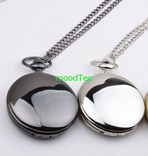 Smooth Silver Steel Pocket Watch (In Stock)