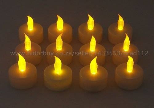 12pcs LED Tea Light Candles (Orange/Yellow flame) (In stock)