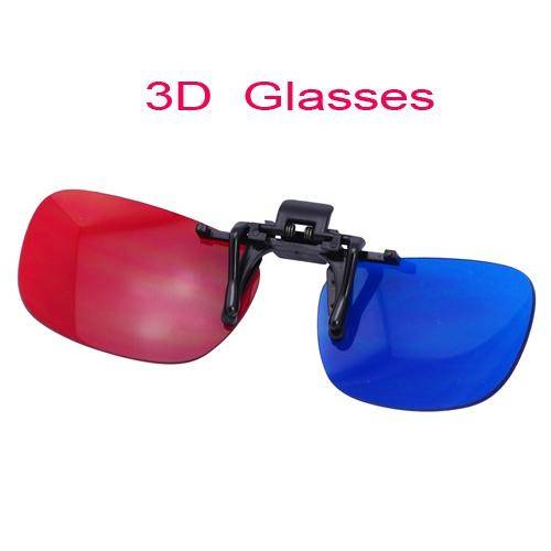 Clip-on Red Blue 3D Glasses for 3D Dimensional Anaglyph (In Stock)