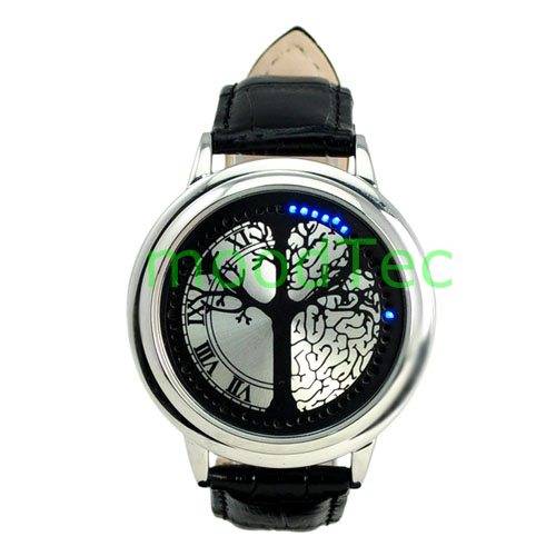 Digital Touch Screen LED Wrist Watch with Black PU Band
