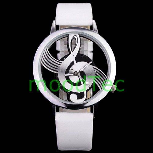 Musical Note Dial Quartz Movement Watch with PU Leather
