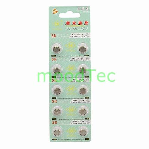 10 x AG7 395A Alkaline 1.55V Button Cell Coin Batteries (In Stock)