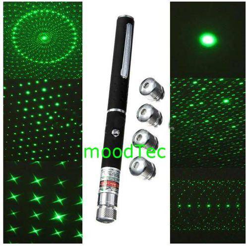 Green Laser Pointer + 4 x Additional Light Cap Heads (In Stock)