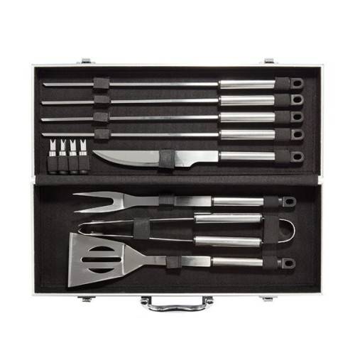 BBQ Stainless Steel BBQ Tool Utensils 12 Piece Case