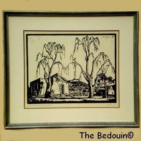 Image of framed print of woodblock