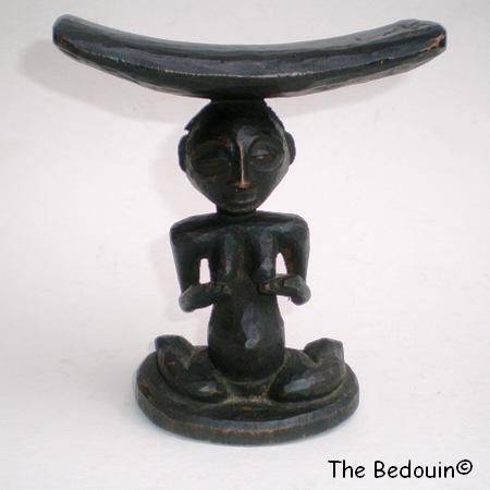 AFRICAN (BALUBA SHANKADI) HEAD OR NECK REST. Woodcarving. Vintage (c 1930). Congo Basin.