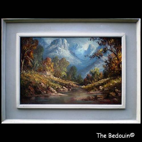 Hansie Potgieter (b 1942) . Listed S A Artist. MEIRINGSPOORT, NEAR GEORGE. Oil. (c 1970). Framed.