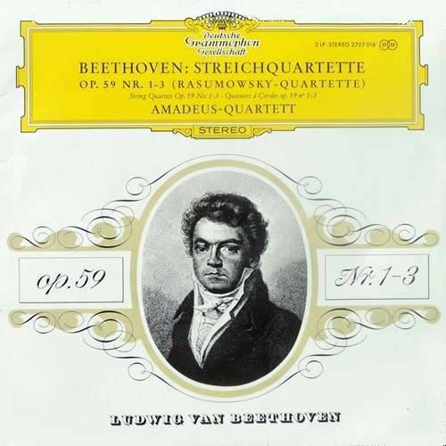 Amadeus-Quartett. BEETHOVEN: STREICHQUARTETTE OP 59. 2 x Vinyl  LPs. (VG+/NM). German release.