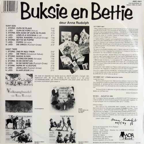 Anna Rudolph - BUKSIE EN BETTIE. LP. (M/M). Stories en Liedjies vir kinders (1989).