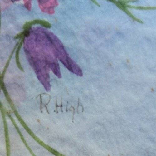 Hettie Swart & R High (SA Artists) - TWO WATER COLOUR PAINTINGS OF COSMOS FLOWERS. Framed. One lot.
