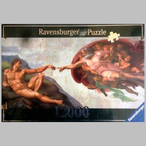 RAVENSBURGER Jigsaw Puzzle. 12000 Pieces! THE CREATION OF ADAM - Michelangelo. LARGE - 2.85 x 1.38 m