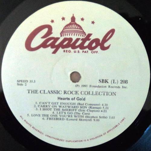 Hearts of Gold - THE CLASSIC ROCK COLLECTION. 33 rpm. 12` LP comp. (NM/NM) 1991. RSA. Classic Rock.