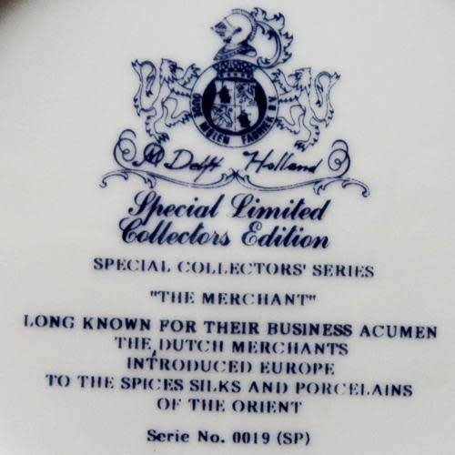 3 DELFT COLLECTOR`s LIMITED EDITION PLATES. Oude Molen Dutch History Series.  (3 auctioned in 1 lot)