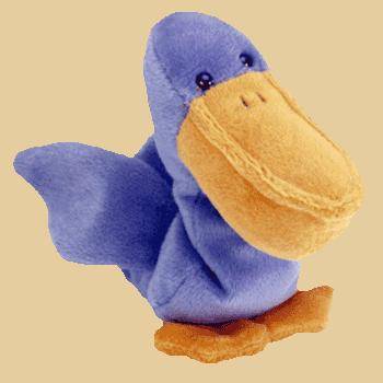 SCOOP. Collectable plush Pelican. Ty Beanie Baby. Born July 1, 1996. Retired